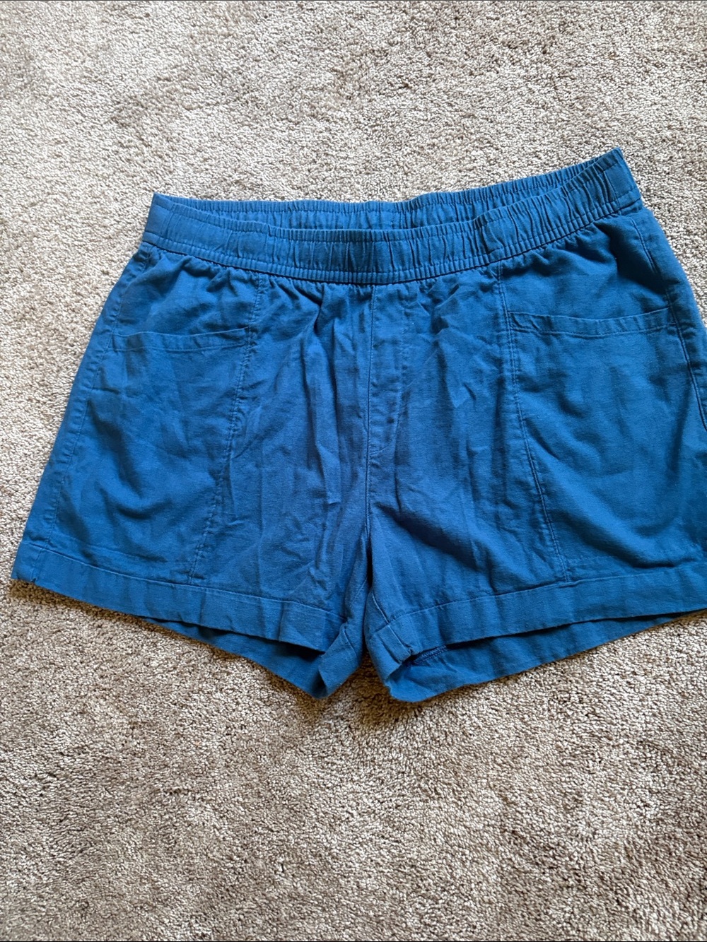Old Navy Teal Blue High-Waist Elastic-Waist Shorts